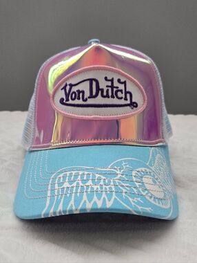 Von Dutch Iridescent Holographic Trucker Hat